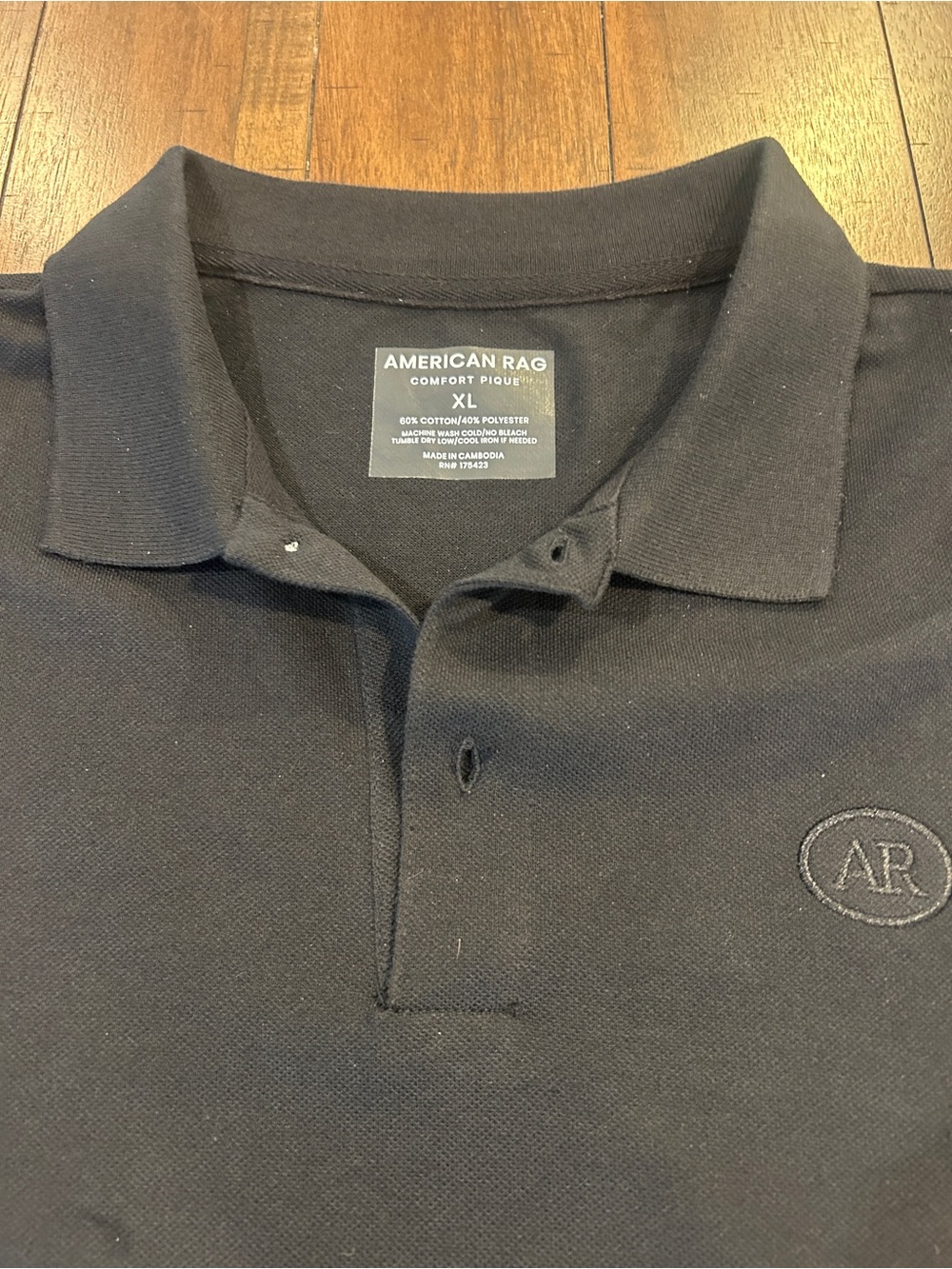 American Rag Black Men’s Polo with Subtle Logo - Picture 5 of 7